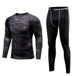 Combinaison de sport à compression pour homme, ensemble de course, jogging en plein air, vêtements de sport, fitness, séchage ra