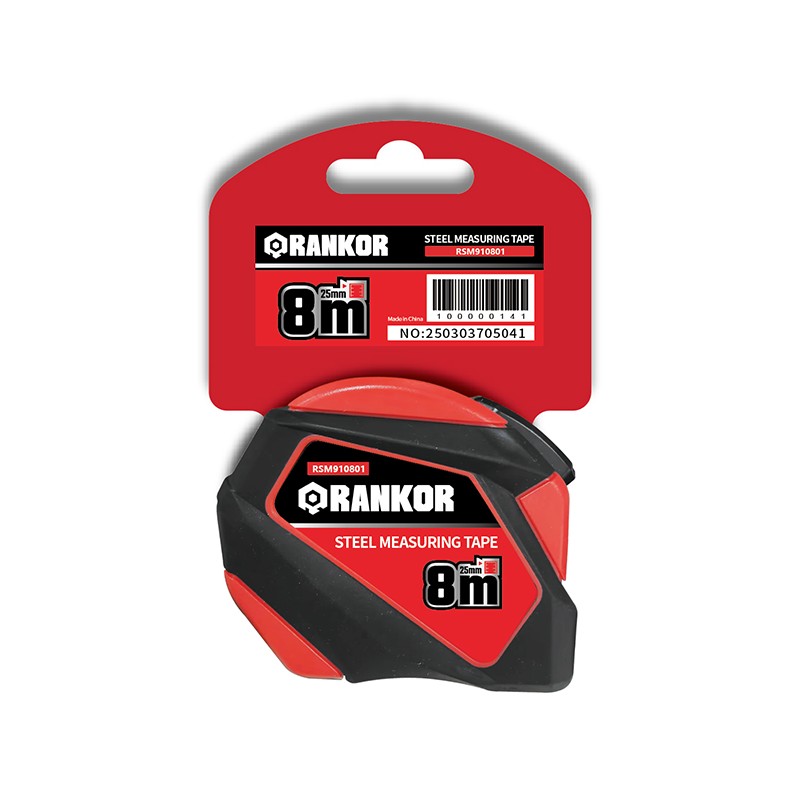 RANKOR Measuring Tape – 8 m × 25mm, Heavy-Duty ABS Case with Shock-Resistant Rubber