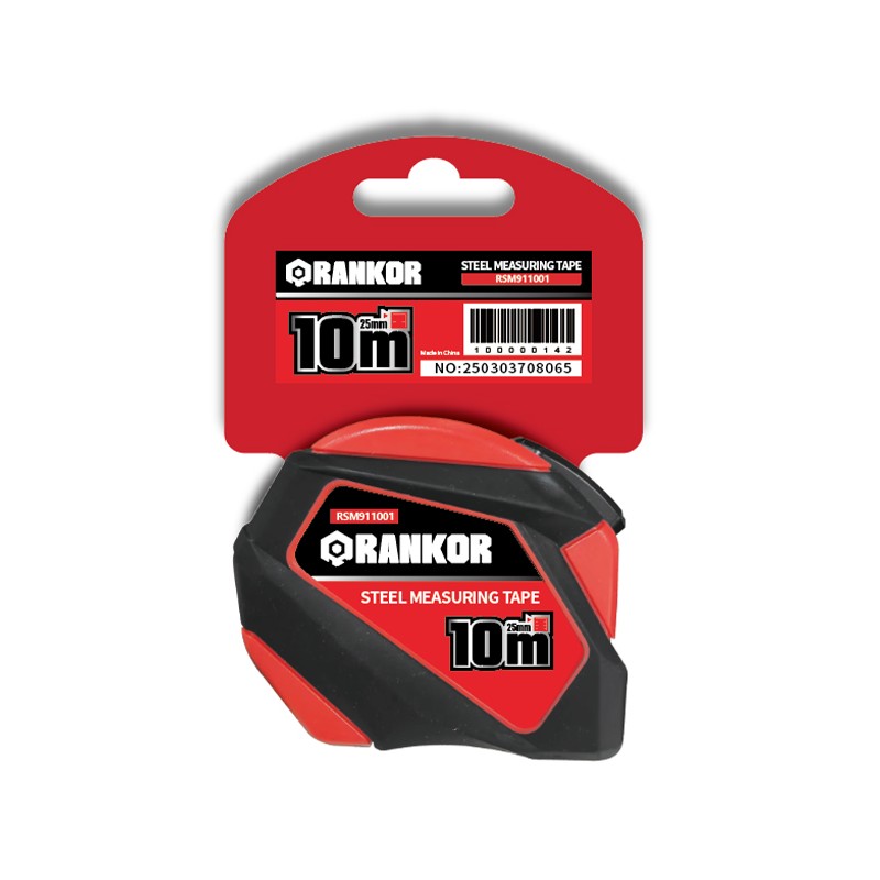 RANKOR Measuring Tape – 10 m × 25 mm, Heavy-Duty ABS Case with Shock-Resistant Rubber