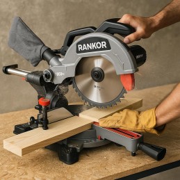 Rankor – 1800W Mitre Saw, Ø255 mm Blade, 0–45° Bevel & Mitre Cutting, 1-Year Warranty